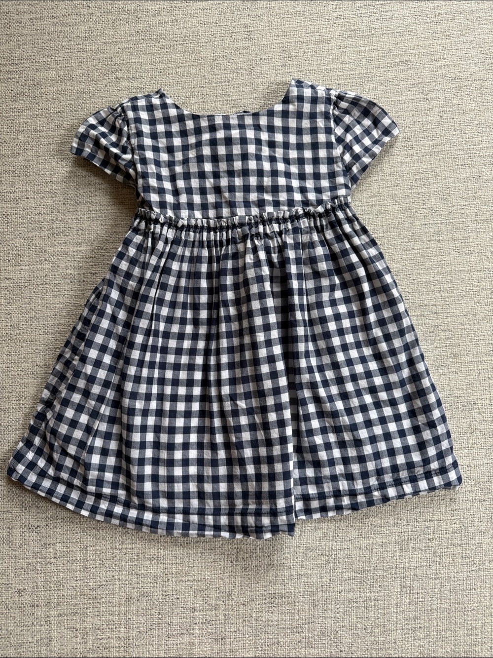 Gymboree Navy and White Gingham Short-Sleeve Dress